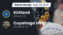 Recap: Kirtland  vs. Cuyahoga Heights  2018