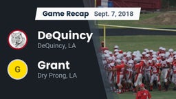 Recap: DeQuincy  vs. Grant  2018