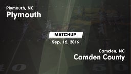 Matchup: Plymouth vs. Camden County  2016