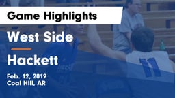 West Side  vs Hackett  Game Highlights - Feb. 12, 2019