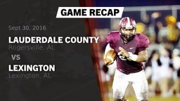 Recap: Lauderdale County  vs. Lexington  2016