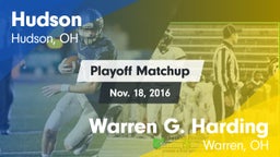 Matchup: Hudson vs. Warren G. Harding  2016