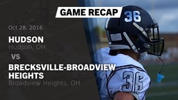 Recap: Hudson  vs. Brecksville-Broadview Heights  2016