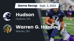 Recap: Hudson  vs. Warren G. Harding  2022