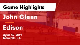 John Glenn  vs Edison Game Highlights - April 13, 2019