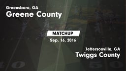 Matchup: Greene County vs. Twiggs County  2016