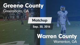 Matchup: Greene County vs. Warren County  2016