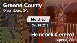 Matchup: Greene County vs. Hancock Central  2016