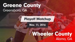 Matchup: Greene County vs. Wheeler County  2016