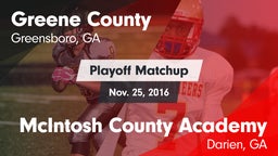 Matchup: Greene County vs. McIntosh County Academy  2016