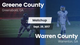 Matchup: Greene County vs. Warren County  2017