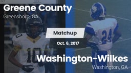 Matchup: Greene County vs. Washington-Wilkes  2017