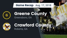 Recap: Greene County  vs. Crawford County  2018