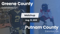 Matchup: Greene County vs. Putnam County  2018
