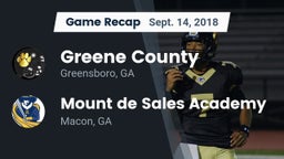 Recap: Greene County  vs. Mount de Sales Academy  2018