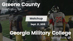 Matchup: Greene County vs. Georgia Military College  2018