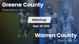 Matchup: Greene County vs. Warren County  2018