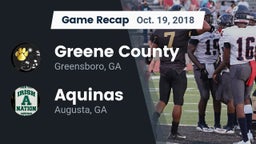 Recap: Greene County  vs. Aquinas  2018