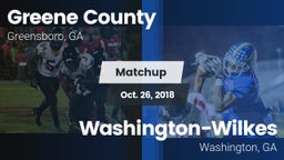 Matchup: Greene County vs. Washington-Wilkes  2018