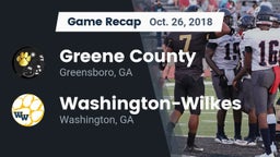 Recap: Greene County  vs. Washington-Wilkes  2018
