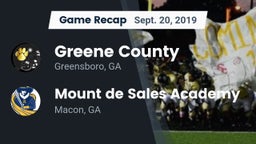 Recap: Greene County  vs. Mount de Sales Academy  2019