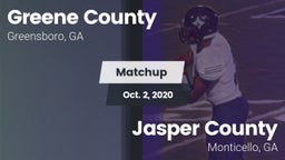 Matchup: Greene County vs. Jasper County  2020
