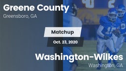 Matchup: Greene County vs. Washington-Wilkes  2020