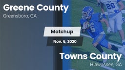 Matchup: Greene County vs. Towns County  2020