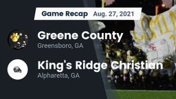 Recap: Greene County  vs. King's Ridge Christian  2021