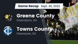 Recap: Greene County  vs. Towns County  2022