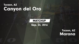 Matchup: Canyon del Oro vs. Marana  2016