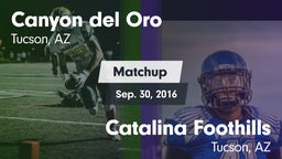 Matchup: Canyon del Oro vs. Catalina Foothills  2016