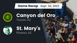 Recap: Canyon del Oro  vs. St. Mary's  2022