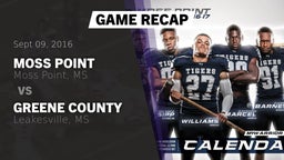 Recap: Moss Point  vs. Greene County  2016