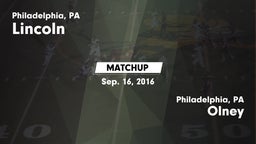 Matchup: Lincoln vs. Olney  2016