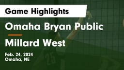 Omaha Bryan Public  vs Millard West  Game Highlights - Feb. 24, 2024