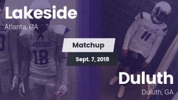 Matchup: Lakeside vs. Duluth  2018