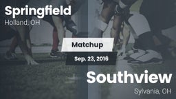 Matchup: Springfield vs. Southview  2016