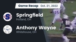 Recap: Springfield  vs. Anthony Wayne  2022