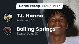 Recap: T.L. Hanna  vs. Boiling Springs  2017