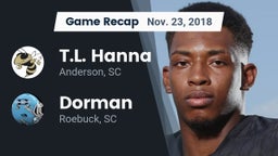Recap: T.L. Hanna  vs. Dorman  2018