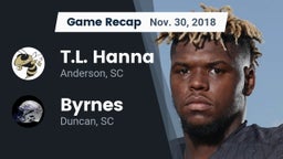 Recap: T.L. Hanna  vs. Byrnes  2018
