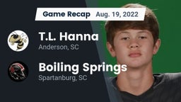 Recap: T.L. Hanna  vs. Boiling Springs  2022