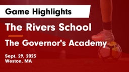 The Rivers School vs The Governor's Academy Game Highlights - Sept. 29, 2023