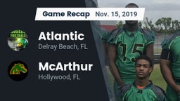 Recap: Atlantic  vs. McArthur  2019