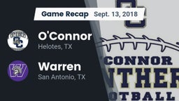 Recap: O'Connor  vs. Warren  2018