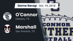Recap: O'Connor  vs. Marshall  2018