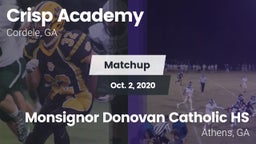 Matchup: Crisp Academy vs. Monsignor Donovan Catholic HS 2020