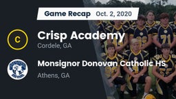 Recap: Crisp Academy  vs. Monsignor Donovan Catholic HS 2020