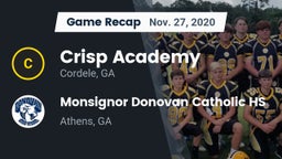 Recap: Crisp Academy  vs. Monsignor Donovan Catholic HS 2020